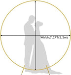 Round Backdrop Stand 7.2FT Gold Metal Circle Balloon Arch Frame, alternate view 3