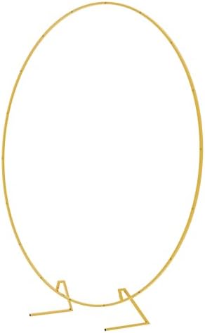 Round Backdrop Stand 7.2FT Gold Metal Circle Balloon Arch Frame, alternate view 4