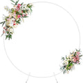 Round Backdrop Stand 7.2FT White Metal Circle Balloon Arch Frame