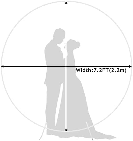 Round Backdrop Stand 7.2FT White Metal Circle Balloon Arch Frame, alternate view 3