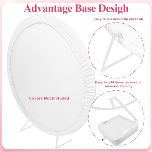 Round Backdrop Stand 7.2FT White Metal Circle Balloon Arch Frame, alternate view 5