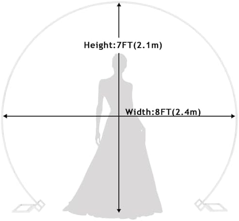 Round Backdrop Stand 8FT White Wedding Balloon Arch Stand for Party, alternate view 3