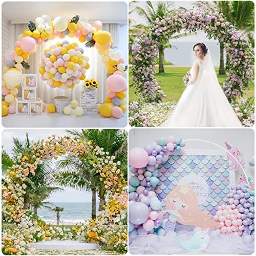 Round Backdrop Stand 8FT White Wedding Balloon Arch Stand for Party, alternate view 6