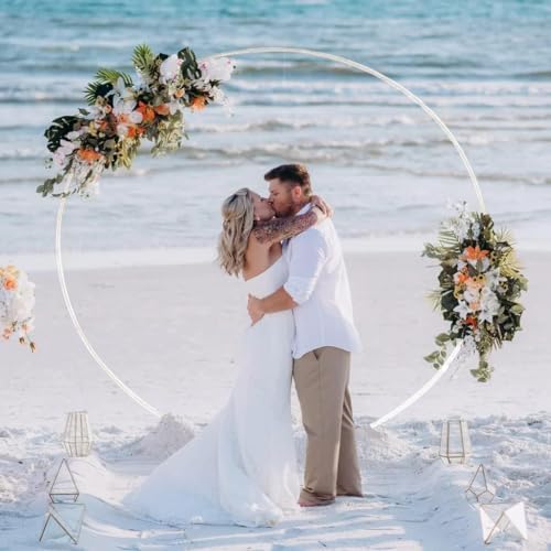 Round Backdrop Stand Arch Balloon Golden Metal Circle Garland Frame with Base for Wedding Birthday Party Baby, alternate view