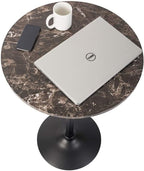 Round Bar and Pub Table with Faux Marble Top and Black Base, 1-Pack, alternate view 6