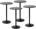 Round Bar Height Pub Table, Black, 4pk in Black