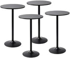 Round Bar Height Pub Table, Black, 4pk in Black