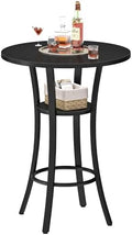 Round Bar Table, 2-Tier High Top & Counter Height Dining Table, Small Kitchen Dining Tables, for Bistro, Pub