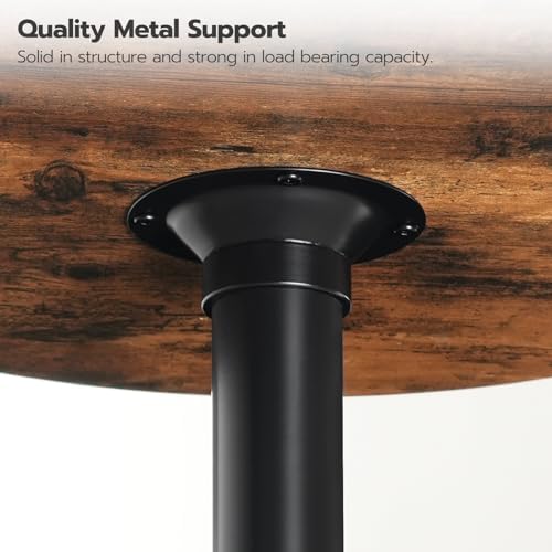 Round Bar Table, 35" Tall Pub Table, Cocktail Table with Base for Narrow Space, Bar Height Table for Kitchen, alternate view