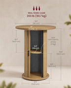 Round Bar Table, 39.6" H Wood Bistro Pub Table with Storage Space, alternate view 2