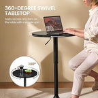 Round Bar Table Set of 2, Adjustable 27.5-36" Height, Full Black, alternate view 6
