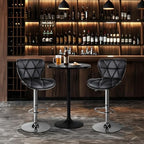 Round Bar Table Set of 2, Adjustable 27.5-36" Height, Full Black, alternate view 7