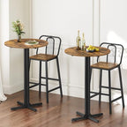 Round Bar Table Set of 2, Counter Height Pub Table, Bar Height Cocktail Table, Versatile Use, for Dining Room, alternate view