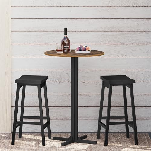 Round Bar Table Set of 2, Counter Height Pub Table, Bar Height Cocktail Table, Versatile Use, for Dining Room, alternate view
