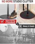 Round Base Light Stand, 79" Heavy Duty Monopod for Camera, Lights, Webcam, Live Streaming, Vlogging, 22 LBS, alternate view 4