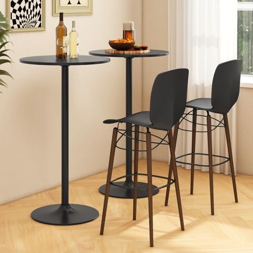 Round Bistro Table, Height Adjustable Bar Height Cocktail Table, alternate view 2