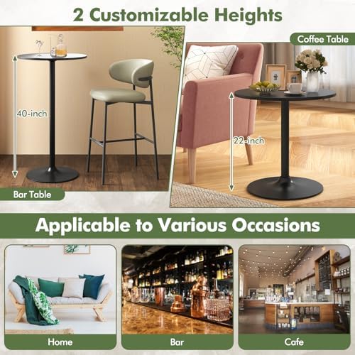 Round Bistro Table, Height Adjustable Bar Height Cocktail Table, alternate view 6