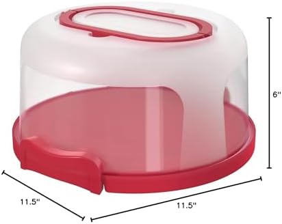 Round Cake Carrier For Up To 10 Inch Cake Portable Cake Stands Two Sided Cake Box With Handle Fashionable Base, alternate