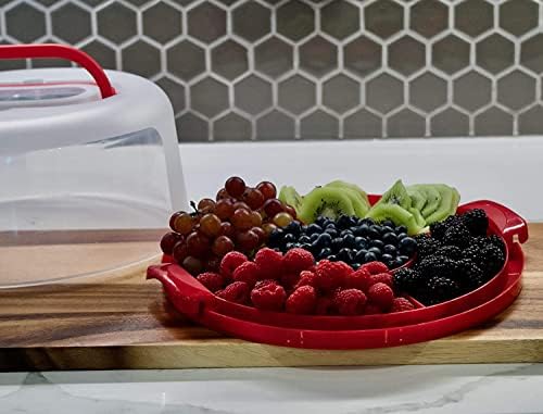 Round Cake Carrier For Up To 10 Inch Cake Portable Cake Stands Two Sided Cake Box With Handle Fashionable Base, alternate
