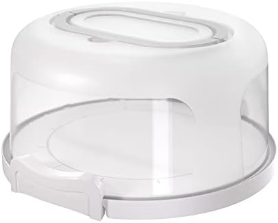 Round Cake Carrier Two Sided Cake Holder Serves as Five Section Serving Tray, Portable Cake Stand Fits 10 inch