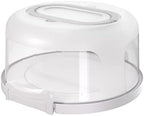 Round Cake Carrier Two Sided Cake Holder Serves as Five Section Serving Tray, Portable Cake Stand Fits 10 inch