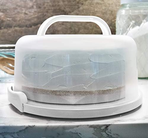 Round Cake Carrier Two Sided Cake Holder Serves as Five Section Serving Tray, Portable Cake Stand Fits 10 inch, alternate
