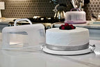 Round Cake Carrier Two Sided Cake Holder Serves as Five Section Serving Tray, Portable Cake Stand Fits 10 inch, alternate