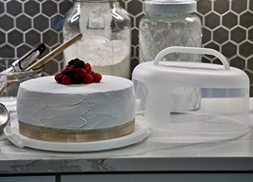 Round Cake Carrier Two Sided Cake Holder Serves as Five Section Serving Tray, Portable Cake Stand Fits 10 inch, alternate