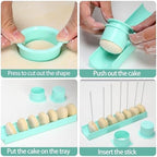 Round Cake Pop Mold Set with 9in Tray and Sticks- Blue in Blue(Round ), alternate view 3
