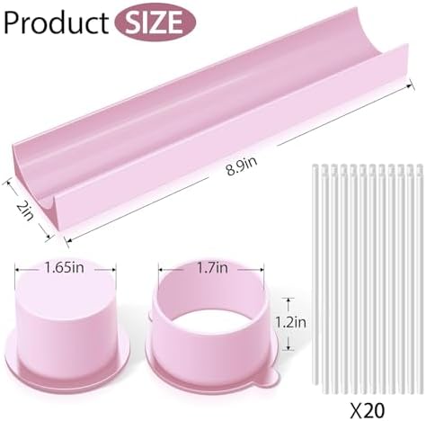 Round Cake Pop Mold Set with 9in Tray and Sticks- Pink in Pink(Round ), alternate view 2