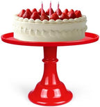 Round Cake Stand, 11 Inch, Black, Melamine, Dessert Cupcake Display Tray for Wedding, Birthday, Party, Baby