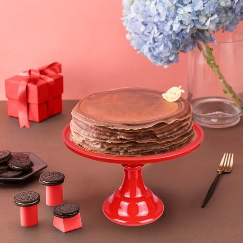 Round Cake Stand, 11 Inch, Black, Melamine, Dessert Cupcake Display Tray for Wedding, Birthday, Party, Baby, alternate view 6