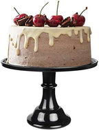 Round Cake Stand, 11 Inch, Black, Melamine, Dessert Cupcake Display Tray for Wedding, Birthday, Party, Baby