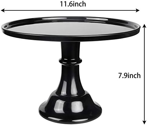 Round Cake Stand, 11 Inch, Black, Melamine, Dessert Cupcake Display Tray for Wedding, Birthday, Party, Baby, alternate view 3