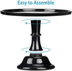 Round Cake Stand, 11 Inch, Black, Melamine, Dessert Cupcake Display Tray for Wedding, Birthday, Party, Baby, alternate view 4