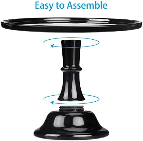 Round Cake Stand, 11 Inch, Black, Melamine, Dessert Cupcake Display Tray for Wedding, Birthday, Party, Baby, alternate view 4