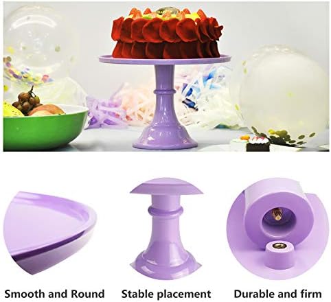 Round Cake Stand, 11 Inch, Black, Melamine, Dessert Cupcake Display Tray for Wedding, Birthday, Party, Baby, alternate view 5