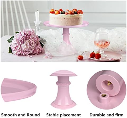 Round Cake Stand, 11 Inch, Black, Melamine, Dessert Cupcake Display Tray for Wedding, Birthday, Party, Baby, alternate view 5