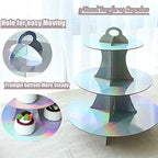 Round Cardboard Cupcake Stand, 2Pack Rainbow Tiered Cupcake Holder Perfect for Women Girls Birthday Bridal, alternate view 4
