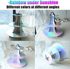 Round Cardboard Cupcake Stand, 2Pack Rainbow Tiered Cupcake Holder Perfect for Women Girls Birthday Bridal, alternate view 5