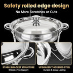 Round Chafing Dishes Buffet 3 Pack 5QT Silver Stainless Steel Lid, alternate view 6