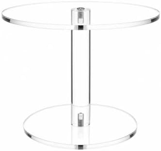 Round Clear Acrylic Cake Stand | Cupcake Display Tray for Birthdays, Weddings, Dessert Serving (Medium) in