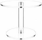 Round Clear Acrylic Cake Stand | Cupcake Display Tray for Birthdays, Weddings, Dessert Serving (Medium) in