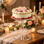 Round Clear Acrylic Cake Stand | Cupcake Display Tray for Birthdays, Weddings, Dessert Serving (Medium) in, alternate view 2