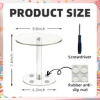 Round Clear Acrylic Cake Stand | Cupcake Display Tray for Birthdays, Weddings, Dessert Serving (Medium) in, alternate view 3