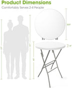 Round Cocktail Table - High Top Bar Table 32" x 43.3", 1PCS, alternate view 2