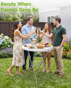 Round Cocktail Table - High Top Bar Table 32" x 43.3", 1PCS, alternate view 3