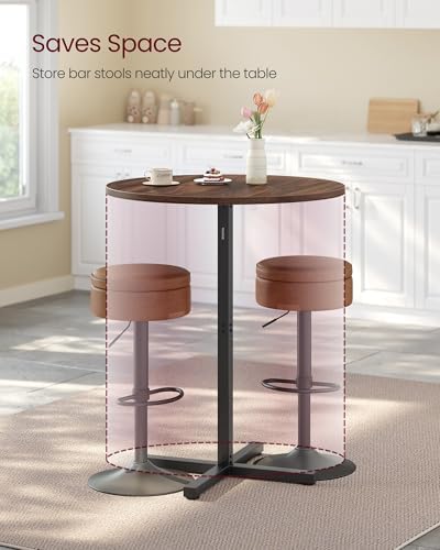 Round Cocktail Table, Set of 2, with Metal Frame and Cross Base, alternate view 5