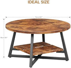 Round Coffee Table, Small Circle Coffee Table with Storage, Modern Wood Round Center Table for Living Room, Home, alternate