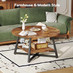 Round Coffee Table, Small Circle Coffee Table with Storage, Modern Wood Round Center Table for Living Room, Home, alternate